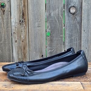 Vionic Mina Black Spark Women's Bow Ballet Flats Dress Shoe Size 10